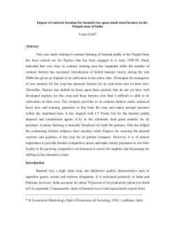 Impact of contract farming for basmati rice upon small sized farmers