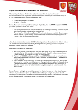 Hockey Workforce Handout/MythBuster