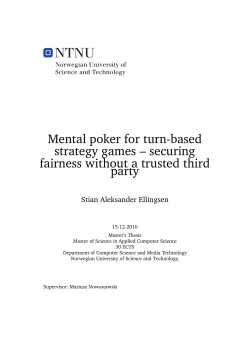 Mental poker for turn-based strategy games &ndash; securing