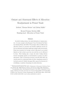 Output and Abatement Effects of Allocation Readjustment in