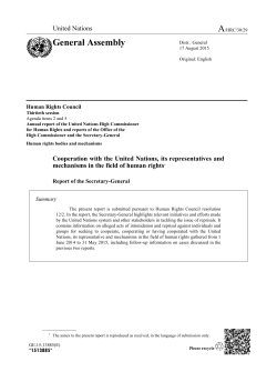 Cooperation with the United Nations, its representatives