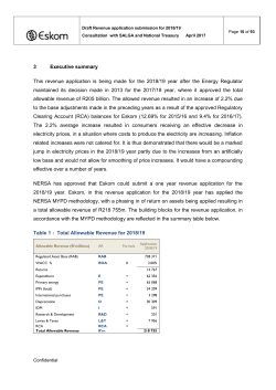 3 Executive summary This revenue application is being made for the