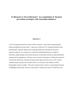 Pastoral Burnout - Baptist Association NSW and ACT
