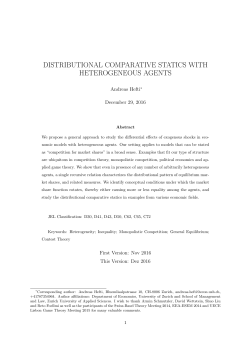 distributional comparative statics with heterogeneous agents