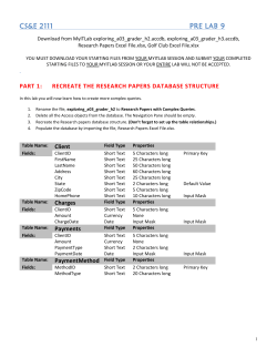 part 1: recreate the Research papers database structure