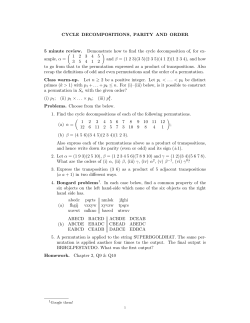 Cycle decompositions parity and order