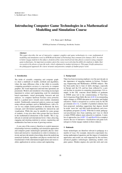 Introducing Computer Game Technologies in a Mathematical