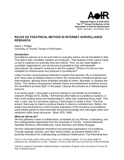 rules as theatrical method in internet surveillance research