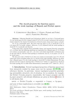 The Ascoli property for function spaces and the weak topology of