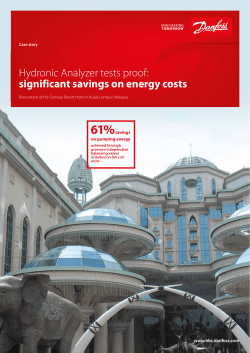 Hydronic Analyzer tests proof: significant savings