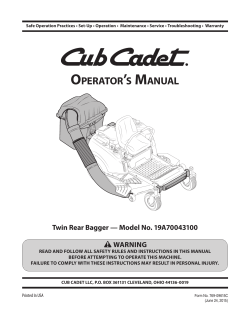 Cub Cadet 19A70043100 Manual
