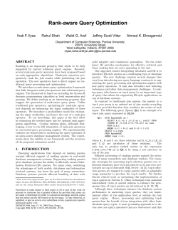 Rank-aware Query Optimization - the David R. Cheriton School of