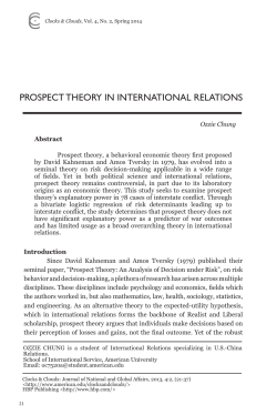 prospect theory in international relations - EdSpace