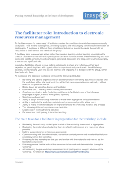 The assistant facilitator role