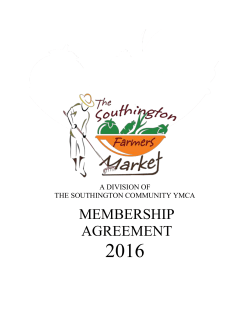 Membership Agreement - Southington Farmers Market