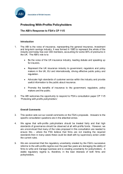 ABI RESPONSE TO CESR CONSULTATION PAPER