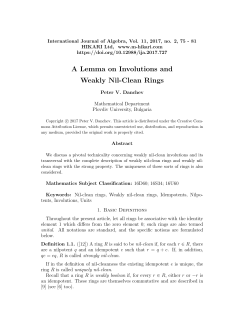A Lemma on Involutions and Weakly Nil-Clean Rings