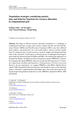 Negotiation strategies considering market, time and behavior