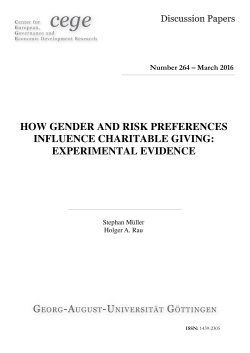 How Gender and Risk Preferences Influence Charitable Giving