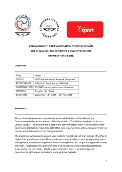 COMMONWEALTH GAMES ASSOCIATION OF THE ISLE OF MAN