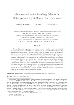 Microfoundations for Switching Behavior in Heterogeneous Agent
