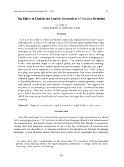 The Effect of Explicit and Implicit Instructions of Request Strategies