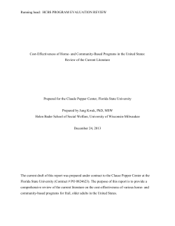 HCBS Program Evaluation Review - College of Social Sciences and