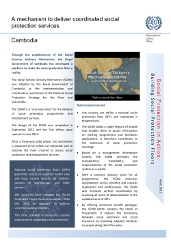 Cambodia. A mechanism to deliver coordinated social protection