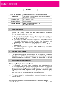 LAA Consultation - Salford City Partnership