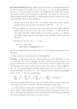Problem DS-02-07 (b) (e) Suppose you need to generate a random