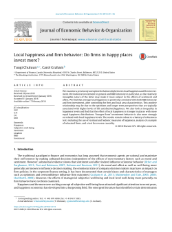 Local happiness and firm behavior: Do firms in happy places invest