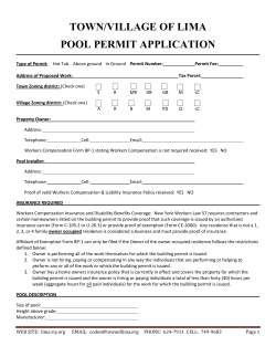Pool and Hot Tub Permit Application