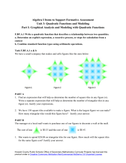 Alg1 Unit 4 Formative Assessment Items