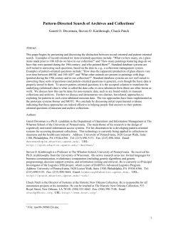 Pattern-Directed Search of Archives and Collections