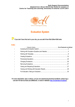 Evaluation System - Sulis