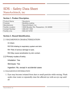 SDS * Safety Data Sheet