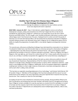 Another Top 5 US Law Firm Chooses Opus 2 Magnum for the