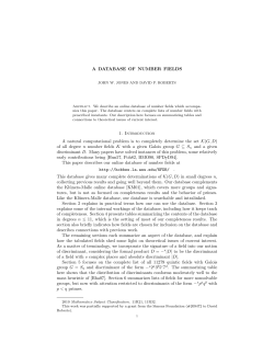 A DATABASE OF NUMBER FIELDS 1. Introduction A natural