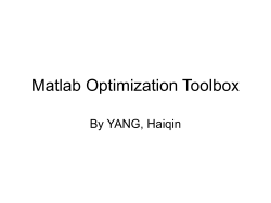 Matlab Optimization Toolbox