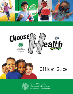 4-H Choose Health Officers Guide - California 4-H