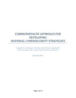 Commonwealth Approach for Developing National Cybersecurity