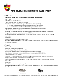 REAL COLORADO RECREATIONAL RULES OF PLAY U5/U6 &ndash; 3v3