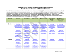 Guidance for Faculty Offer Letters