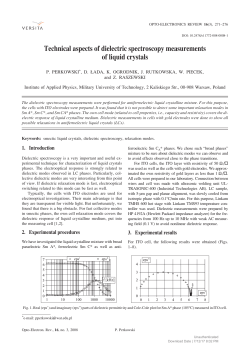 Technical aspects of dielectric spectroscopy