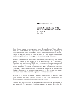 axiomatic set theory in the work of deleuze and guattari: a critique