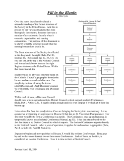 Fill in the Blanks - Society of St. Vincent de Paul