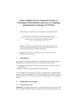 Author Guidelines for the Preparation of Paper to