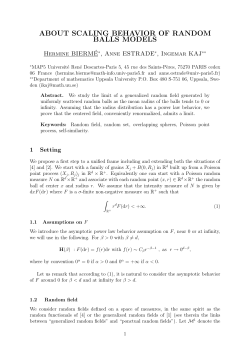 ABOUT SCALING BEHAVIOR OF RANDOM BALLS MODELS