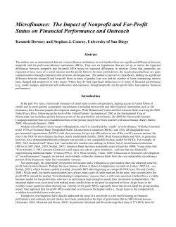 Microfinance: The Impact of Nonprofit and For