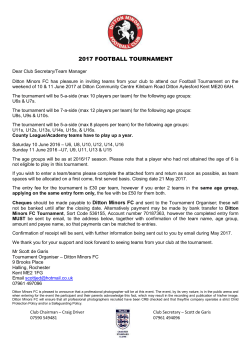 Tournament Information Here - Ditton Minors Football Club